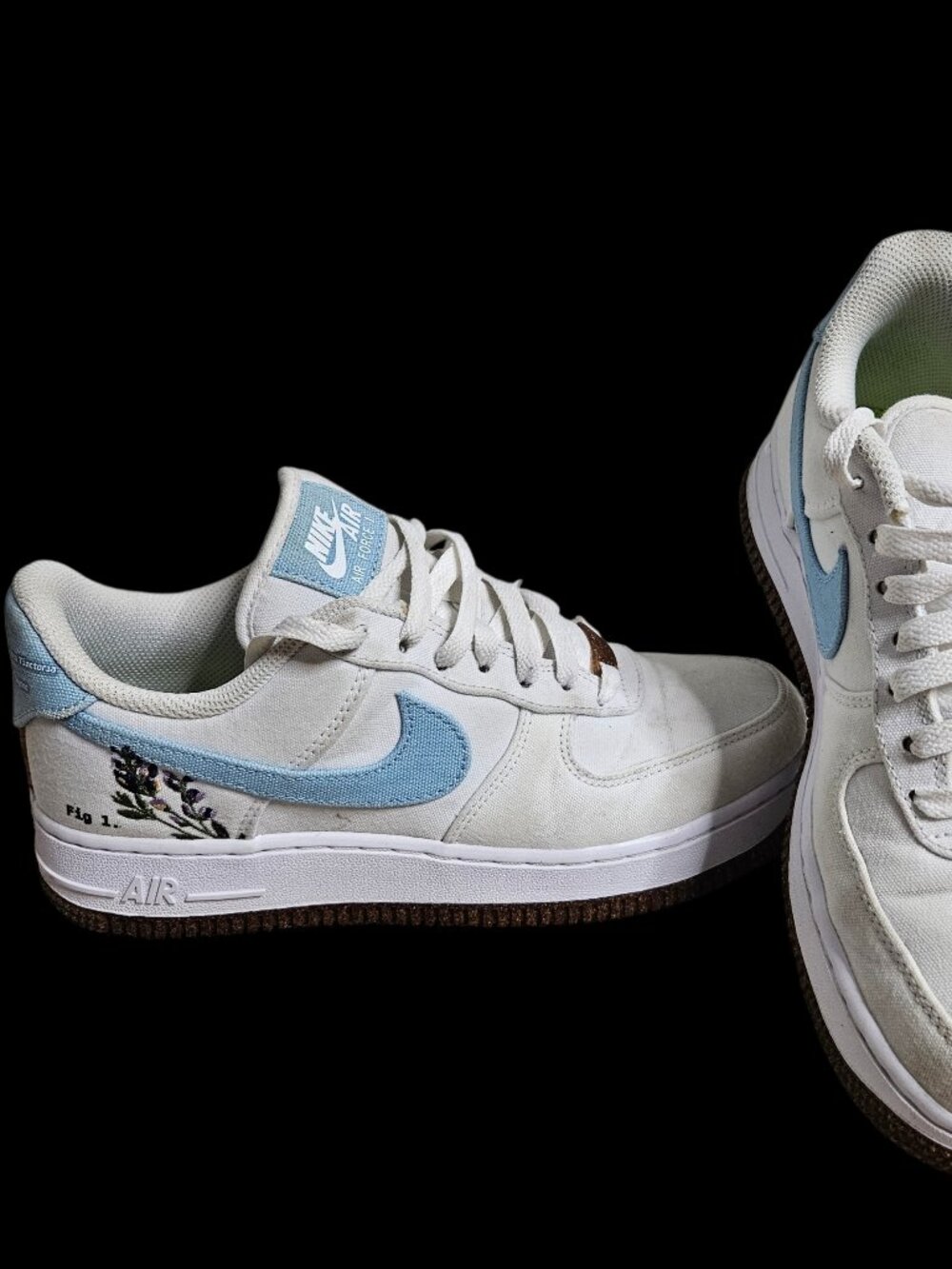 Nike Air Force 1 '07 SE Indigo Women's Size 7 Sneakers Flower Canvas Classic